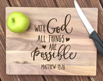 GiftJewelryShop Thanksgiving Turkey Cutting Board Photo with God All Things are Possible Religious Dangle Charm Bracelets 