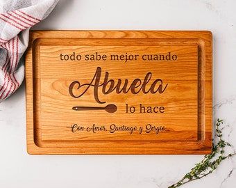 Spanish Cutting Board, Abuela Gift, Spanish Grandma Gift, Abuela Cutting Board, Abuelita Gift, Everything Tastes Better, Español, Gift Idea