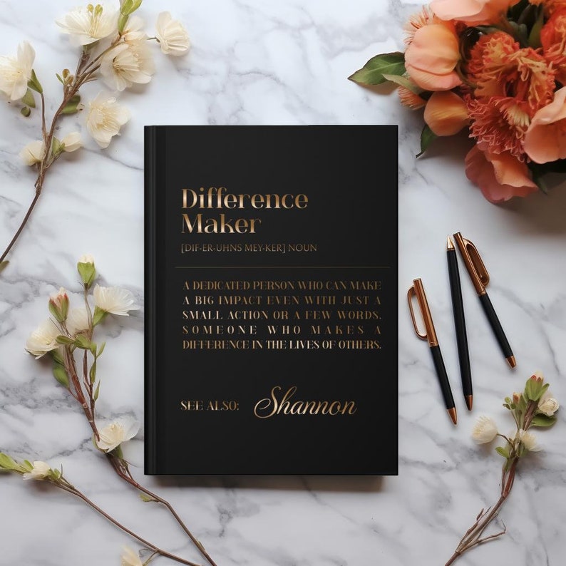 Difference Maker Journal With Your Name, Personalized Difference Maker