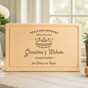 Personalized Grandma's Kitchen Cutting Board: Engraved Maple, Walnut, Cherry