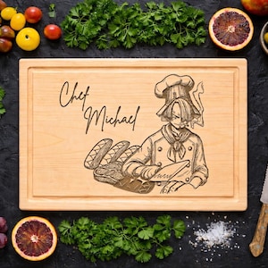 One Piec Charcuterie Board, Personalized Engraved Anime Chef Wood Cutting Board - Personalized One Piece Inspired  -98