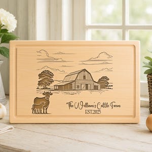 Personalized Barn Cutting Board: Custom Engraved Charcuterie Board-61