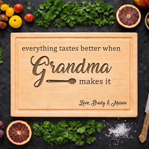 Personalized Engraved Wood Cutting Board, Grandma Gift, Mother's Day-1