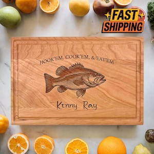 Personalized Fishing Cutting Board, Engraved Fisherman Gift Charcuterie Board, Cutting Board For Fisherman, Fishing Gift For Man, Man Gift