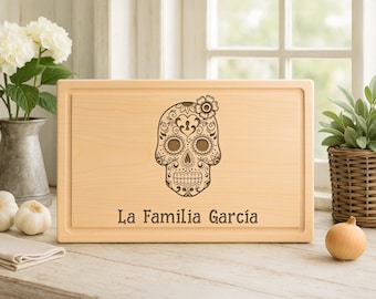 Sugar Skull Cutting Board: Dia De Los Muertos Mexican Decor