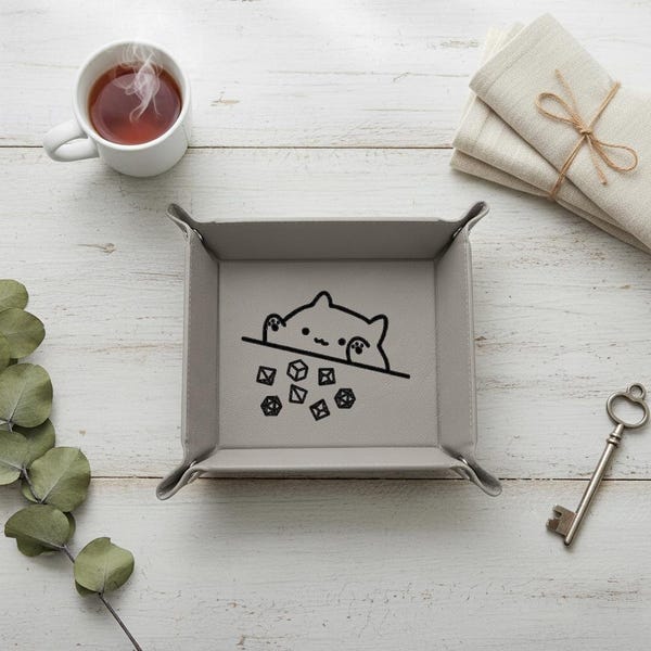 Cat Throwing Dice DnD Dice Tray-15