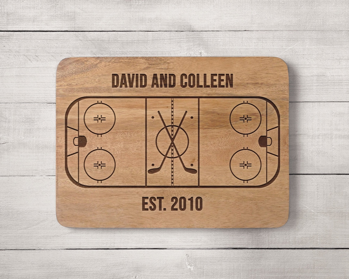 Hockey Cutting Board Hockey Gifts Hockey Fan Gift Hockey Etsy