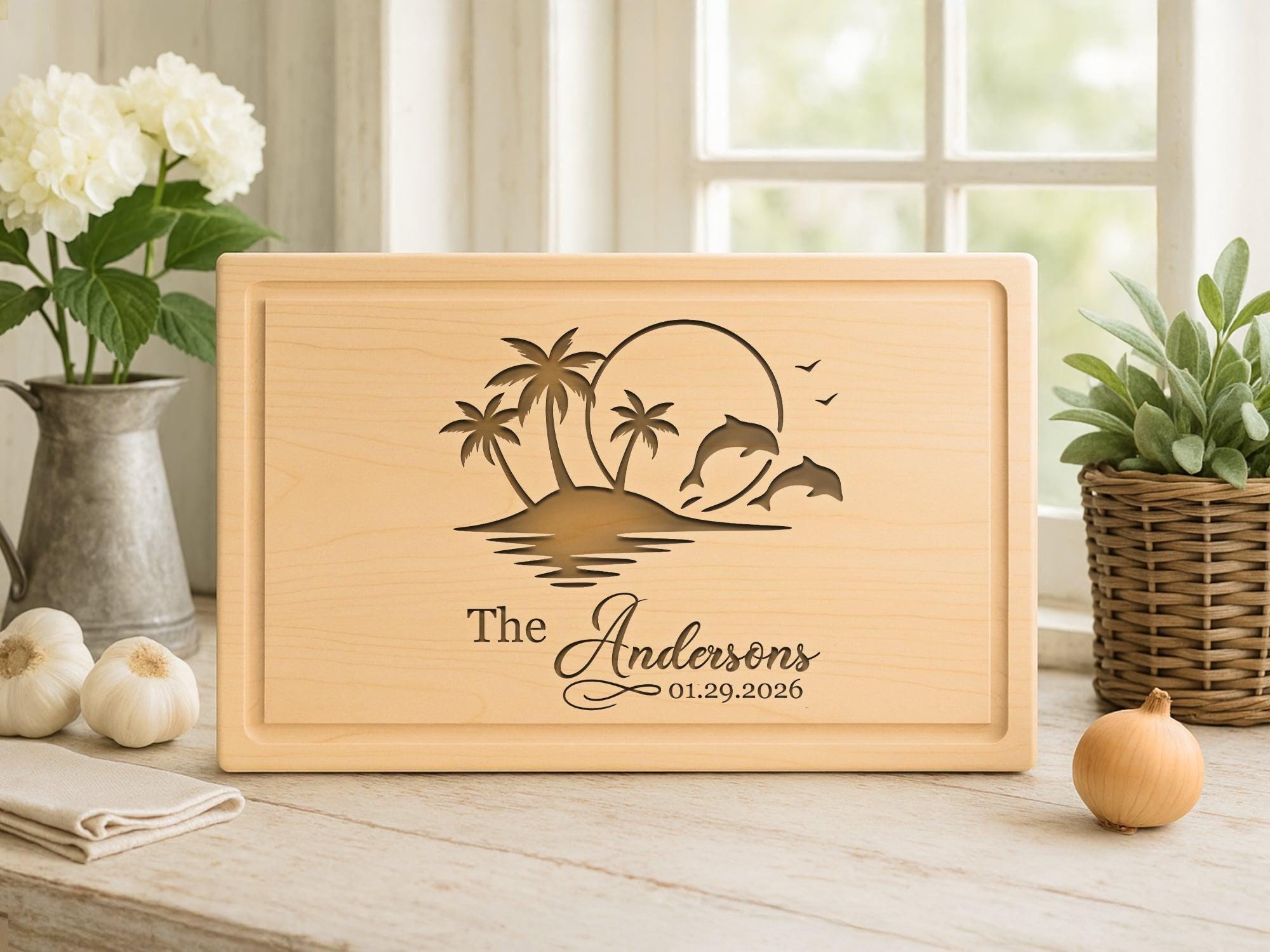 Personalized Dolphin Cutting Board: Engraved Ocean Theme Decor-97