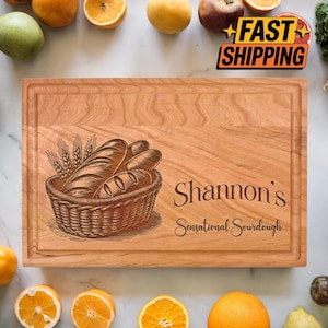 Sourdough Cutting Board, Personalized Sourdough Engraved Charcuterie Board, Bread Baker, Baker Gift, Grandma&#39;s Sourdough , Christmas Gift