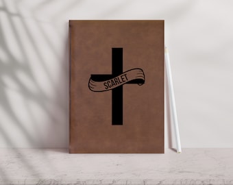 Personalized Vegan Leather Prayer Journal: Engraved Baptism Gift-22