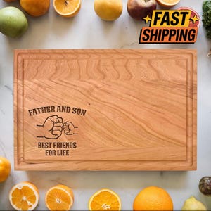 Dad Cutting Board, Father and Son Gift, Fathers Day Gift from Son, Dad and Son Gift, Best Friends Gifts, Kitchen Cutting Board, Fist Bump