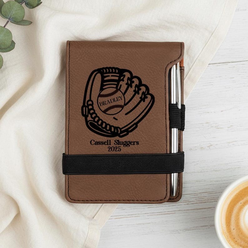 Personalized Softball Glove Pocket Notepad With Pen, Custom Engraved ...
