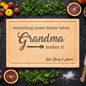 Personalized Engraved Wood Cutting Board, Grandma Gift, Mother's Day-1