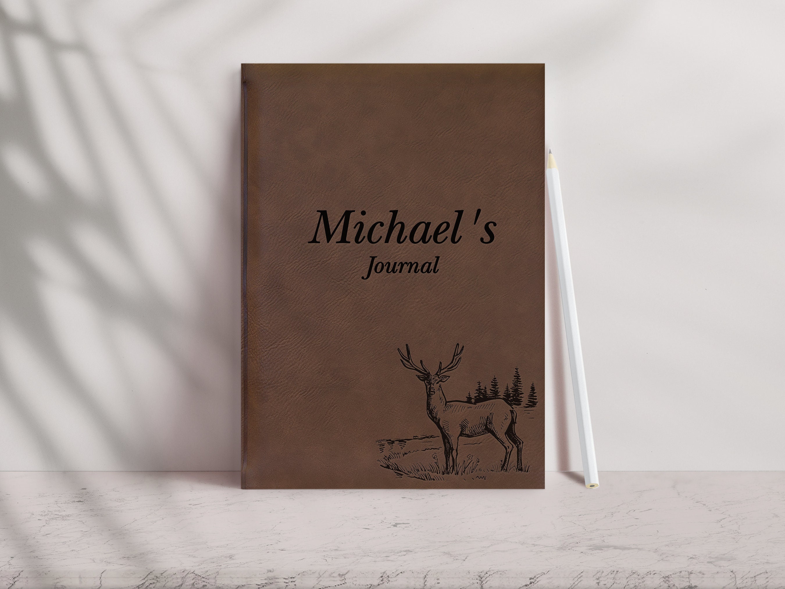 Leather Hunting Journal Personalized Hunting Notebook Deer Etsy