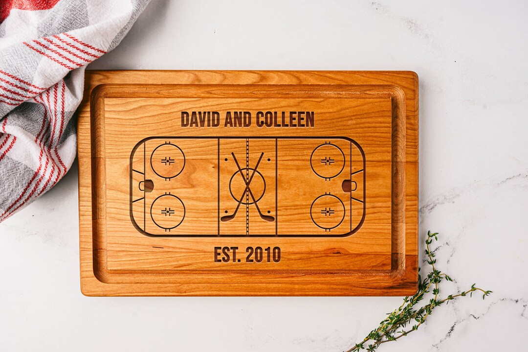 Hockey Cutting Board Hockey Gifts Hockey Fan Gift Hockey Etsy