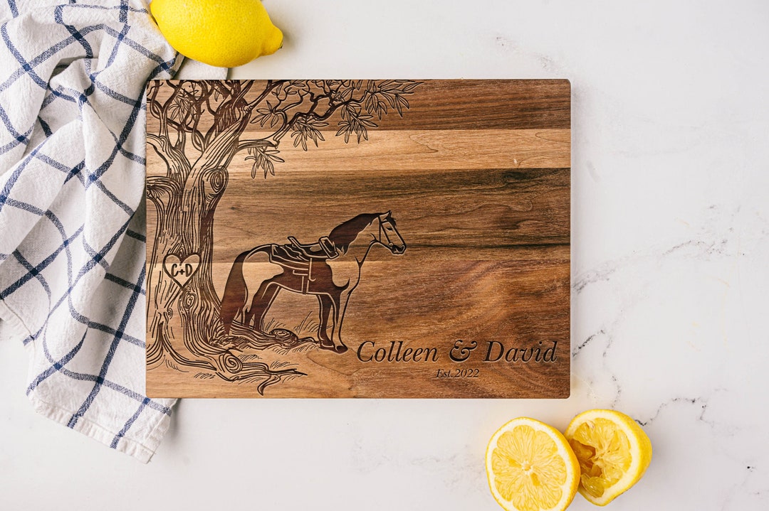 Horse Cutting Board Personalized Cutting Board Horse Themed Etsy