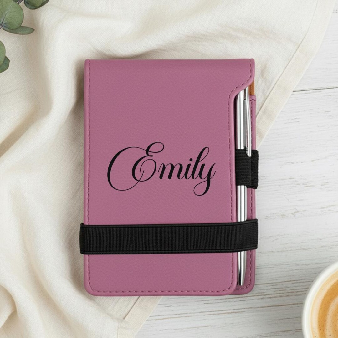 Personalized Name Mini Notepad With Pen – Custom Leatherette Pocket ...