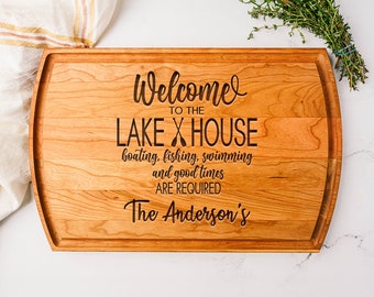 Lake House Cutting Board, Housewarming Gift, Personalized Cutting Board, Lake House Gifts, Charcuterie Board, Serving Board, Gift for Mom