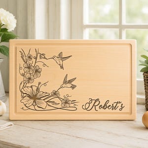 Hummingbird Gifts, Hummingbird Decor, Personalized Hummingbird Cutting Board, Hummingbird Kitchen, Chopping Board, Housewarming Gift, 31