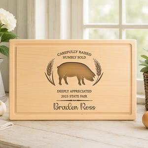 Custom Engraved Livestock Cutting Board: 4H FFA Gift