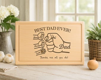 Personalized Dad Ever Maple Cutting Board, Custom Engraved-88