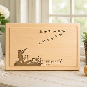 Personalized Hunter & Dog Engraved – Duck Hunting Scene with Custom Name Gift for Outdoorsman  Hunting Dad, Grandpa, or Bird Hunting  49