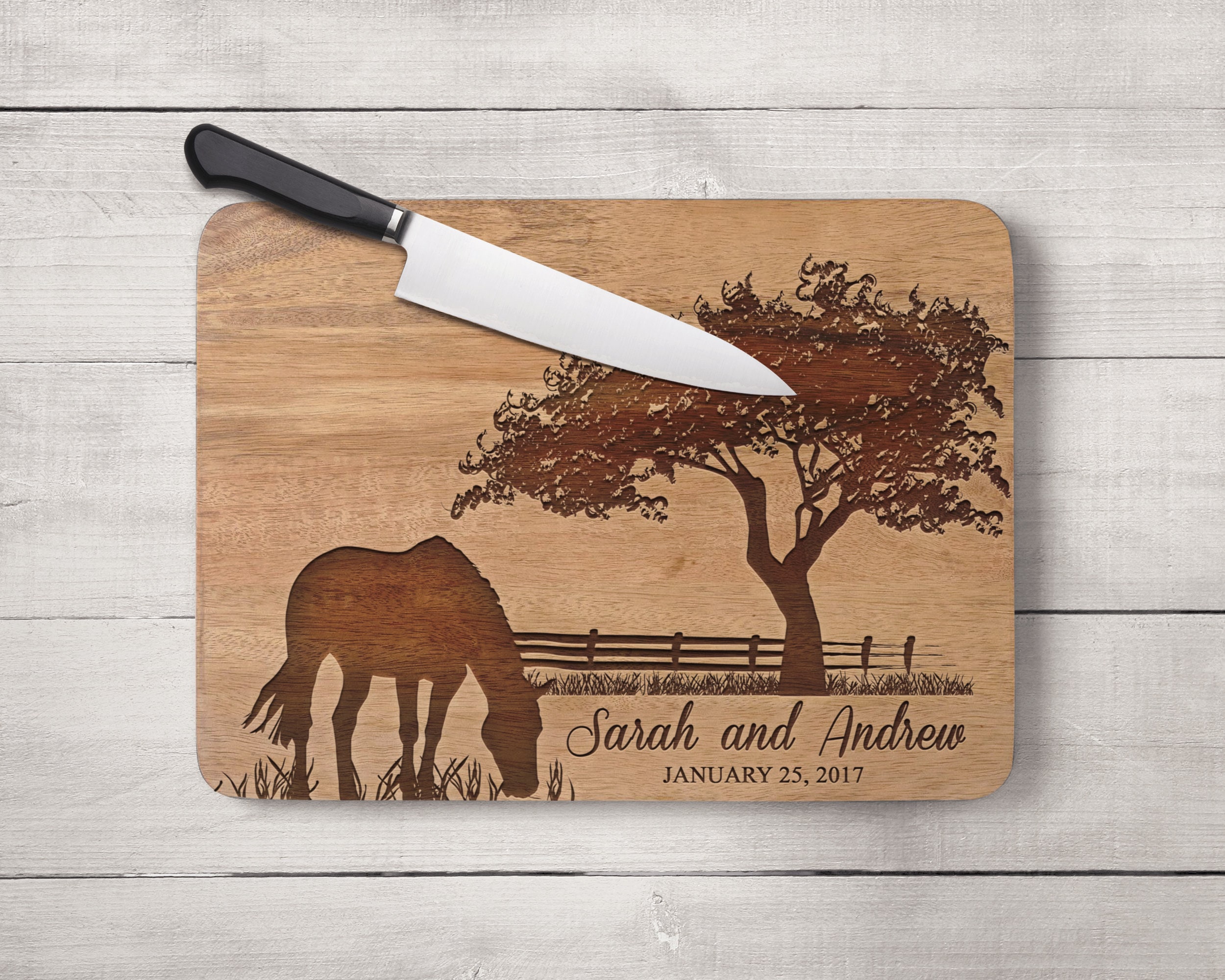 Horse Cutting Board Equestrian Gift Bridal Shower Equine Etsy