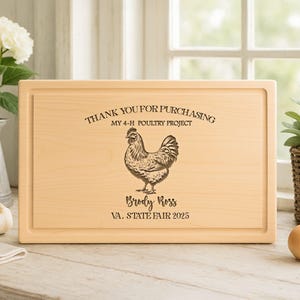 Personalized Poultry Cutting Board: FFA/4H Supporter Gift