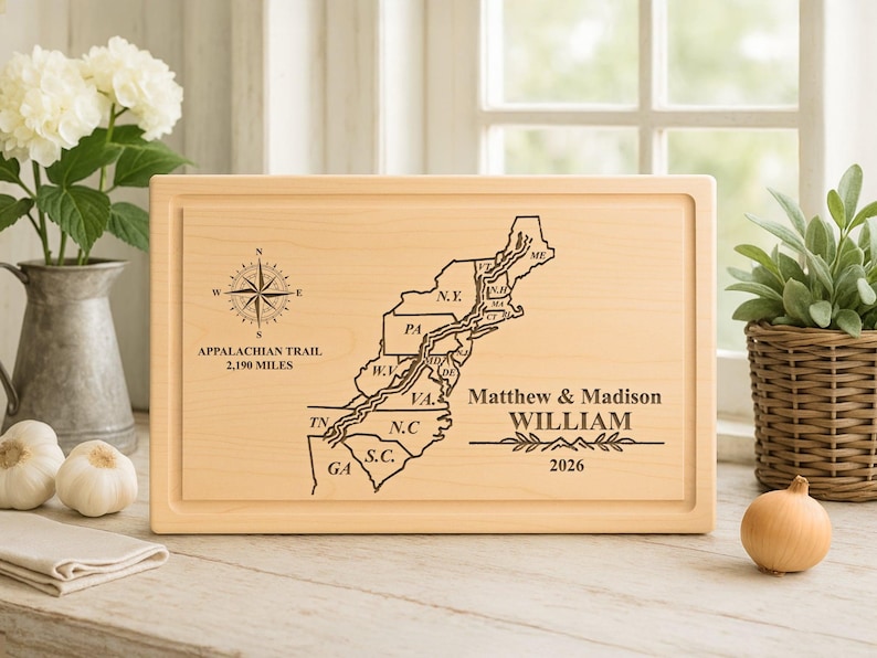 BlueRidgeBoards Appalachian Trail Map Cutting Board - Thumbnail 3