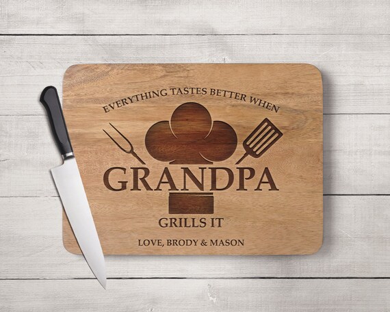 Download Grandpa Gift Grandpa Cutting Board Grilling Gifts Grandpa Etsy