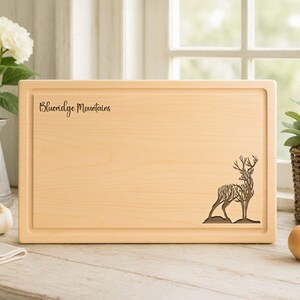 Personalized Deer Engraved Cutting Board: Custom Charcuterie Board