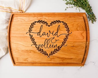 Engraved Cutting Board, Engagement Gifts for Couple, Couples Cutting Board, Personalized Wedding Gift for Couple Cutting Board, Anniversary