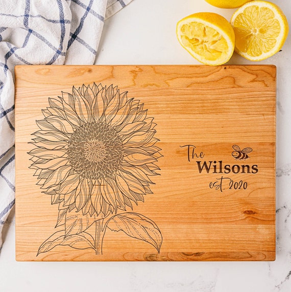 Sunflower Engraved Cutting Board