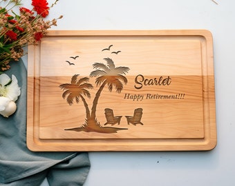 Retirement Cutting Board, Retirement Gift, Personalized Cutting Board, Retirement Gift, Gift for Retirement, Retirement Gift Ideas, Beach