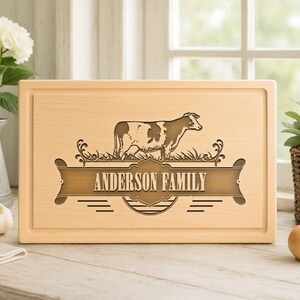 Personalized Family Name Cutting Board: Engraved Wood Charcuterie Board