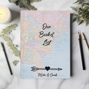 Bucket List Journal For Couples, Book Of Adventures, Adventure Journal For Couple, Bucket List Book, Personalized Name Travel Bucket List