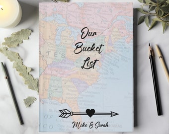 Bucket List Journal For Couples, Book Of Adventures, Adventure Journal For Couple, Bucket List Book, Personalized Name Travel Bucket List