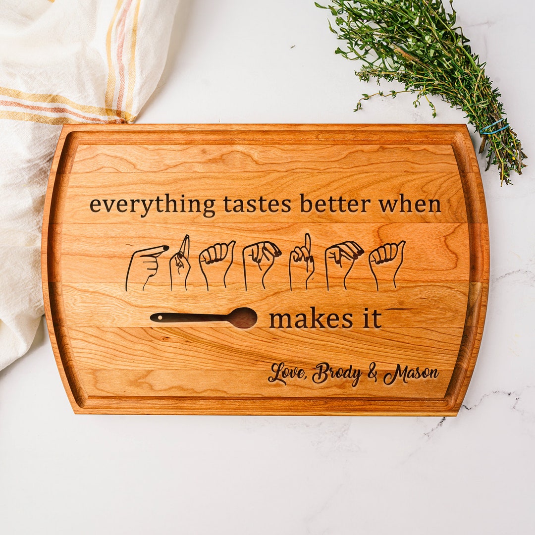 Sign Language Gift, Personalized Cutting Board, ASL Gifts, Sign