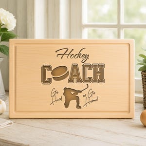 Personalized Hockey Coach Gift: Engraved Cutting Board, End of Season Thank You
