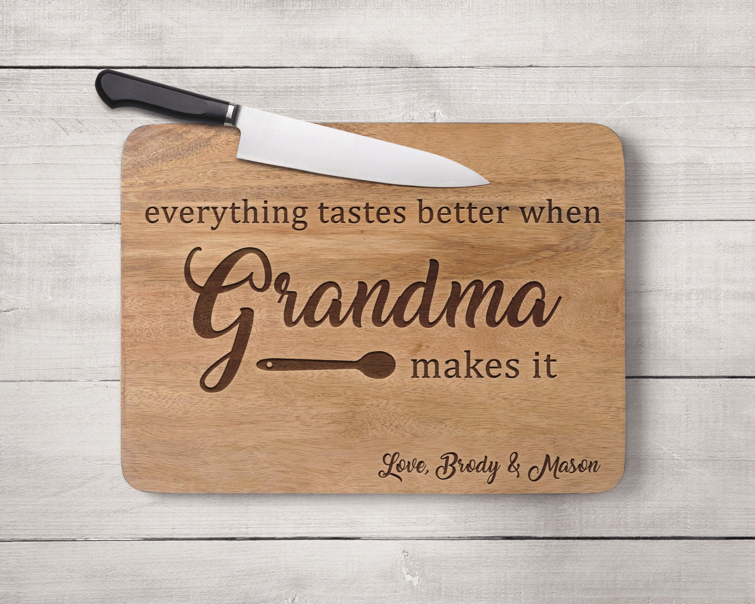 Personalised Chopping Board THIS GRANDMA BELONGS TO Birthday Mothers Day Gift 