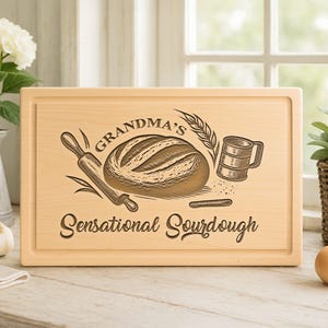 Sourdough Engraved Cutting Board, Personalized Sourdough  Charcuterie Board,  Bread Board, Bread Serving Board. 002