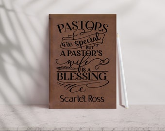 Personalized Pastor's Wife Vegan Leather Journal: Engraved Gift-32