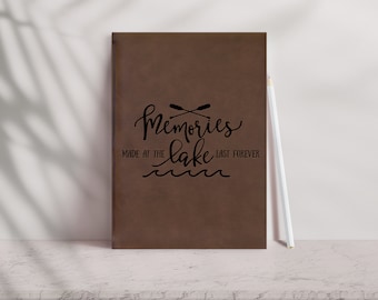 Personalized Lake House Guest Book: Engraved Vegan Leather Journal / 22