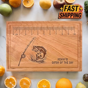 Personalized Fishing Cutting Board, Engraved Fisherman Gift Charcuterie Board, Cutting Board For Fisherman, Fishing Gift For Dad, Papa Gift