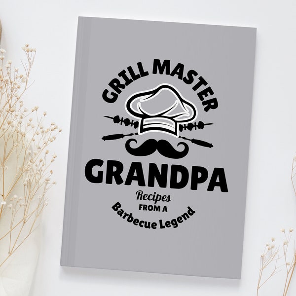 Custom Blank Recipe Book, Personalized Family Recipe Book, Grill Master Gifts, Gift for Grandpa, Fathers Day Gift for Dad, BBQ Recipe Book