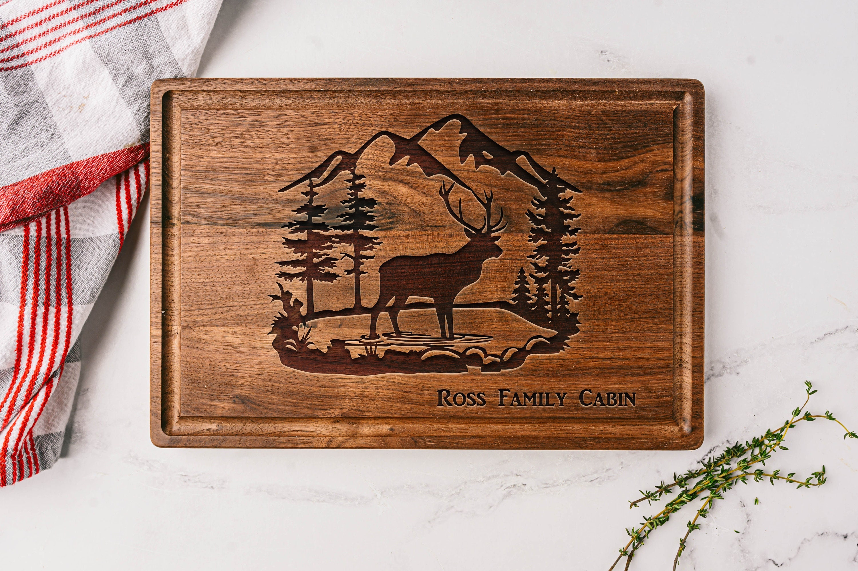 Deer Cutting Board Mountain Home Kitchen Decor Custom Wood