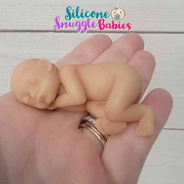 Handmade in USA 2.5" inch Micro Mini Silicone Sleeping Baby Painted