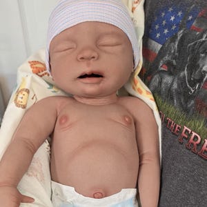 Authentic 22" Silicone Baby Doll "Riley" Enhanced Realism Edition Handmade by Artist image 10