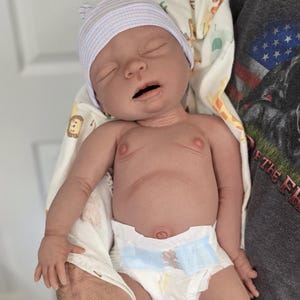 Authentic 22" Silicone Baby Doll "Riley" Enhanced Realism Edition Handmade by Artist image 2