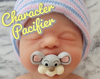 Mini Small Micro Preemie Character Pacifier that fit my 6 to 8 inch Dolls (Does not include Doll)